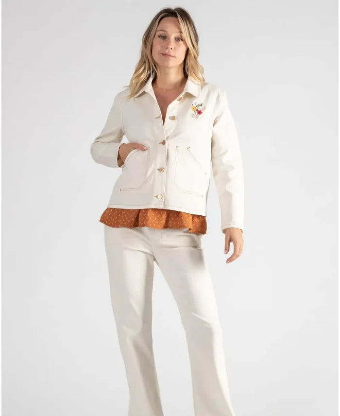 Maternity jean jacket Romy beige - Coats and jackets