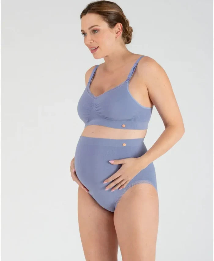 Maternity seamless maxi brief Organic sky blue