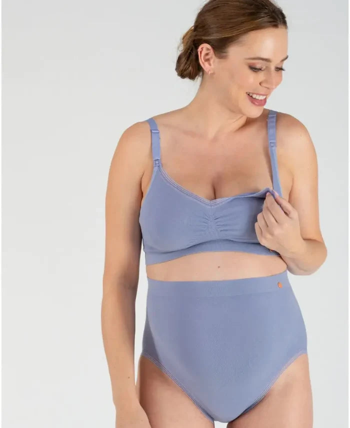 Maternity seamless maxi brief Organic sky blue