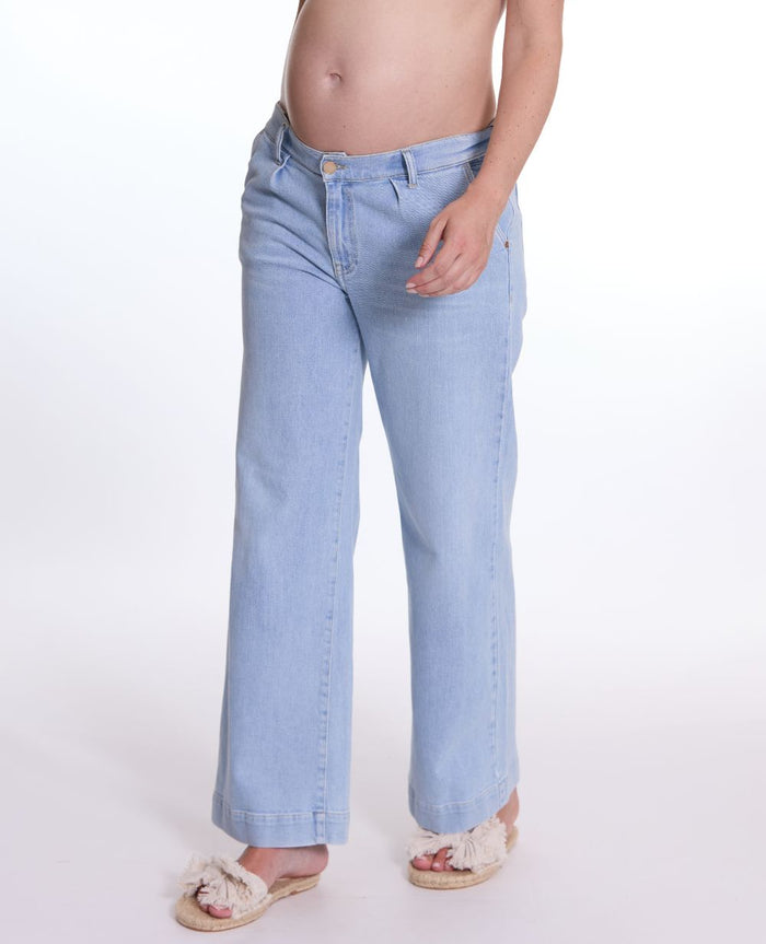 Maternity Wide-Leg Jeans Kelly Light Blue