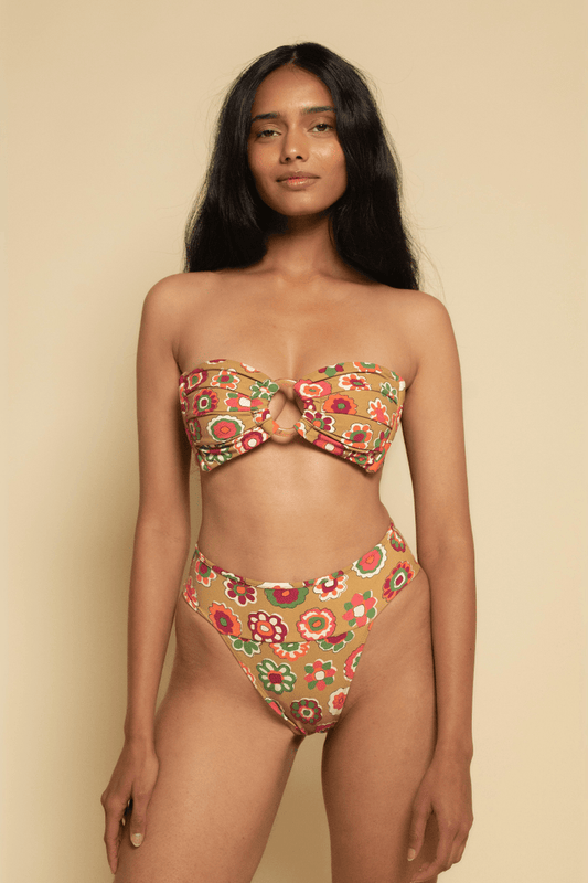 Montce - Mazzy Floral Tamarindo Binded Bikini Bottom -