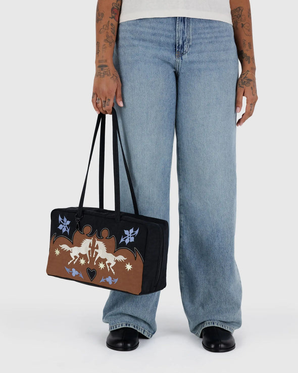 Baggu - Medium Nylon Bowler Bag - Western Appliqué -