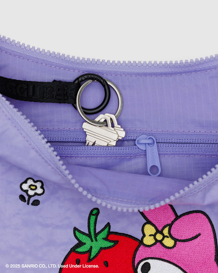 Baggu - Medium Nylon Crescent Bag - Embroidered My Melody Strawberry -
