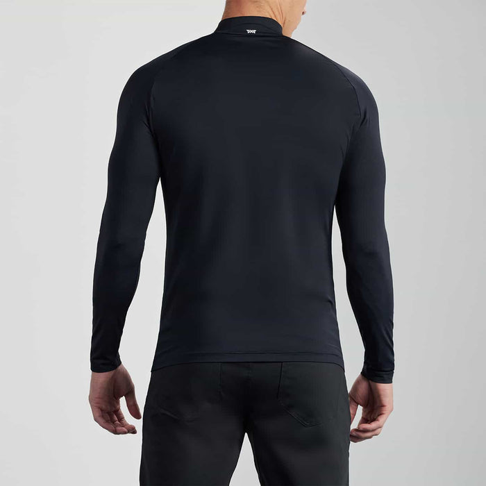 PXG men's black essential baselayer on a white background