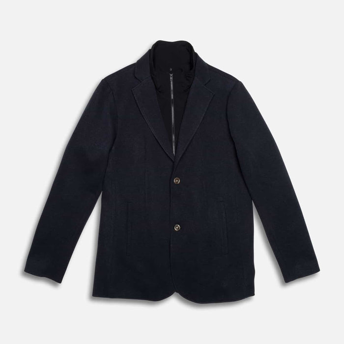 PXG men's dark navy every occasion blazer, flat lay