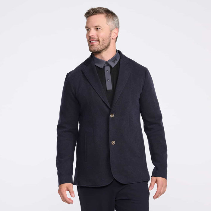 PXG men's dark navy every occasion blazer, fourth front view