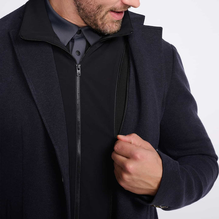 PXG men's dark navy every occasion blazer, alternate side close-up detail