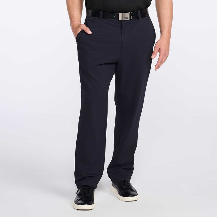 PXG men's navy golf trousers on a white background