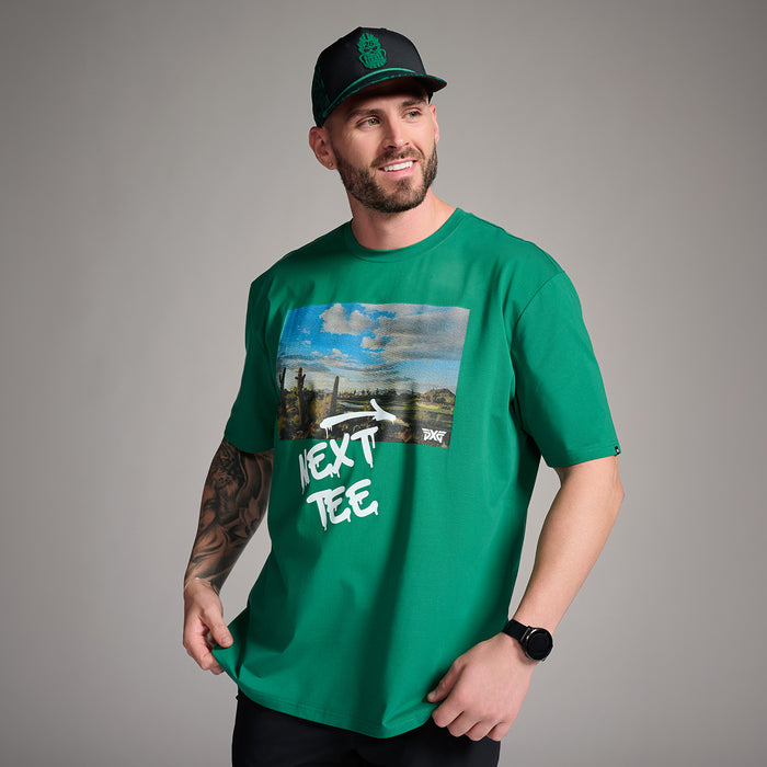 Men's Par-Fiti Tee in Evergreen Grove, side view