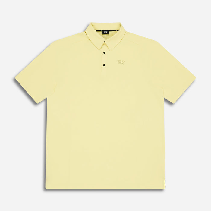 Men's Rise & Shine Polo in Championship Gold Comfort Fit, lay flat front view