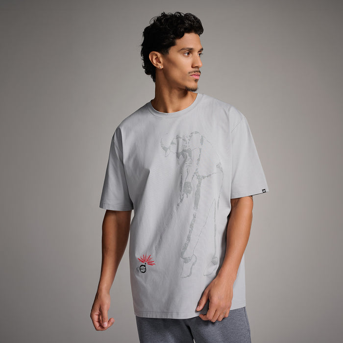 Men's Shadow Golf Tee in Charcoal, front view