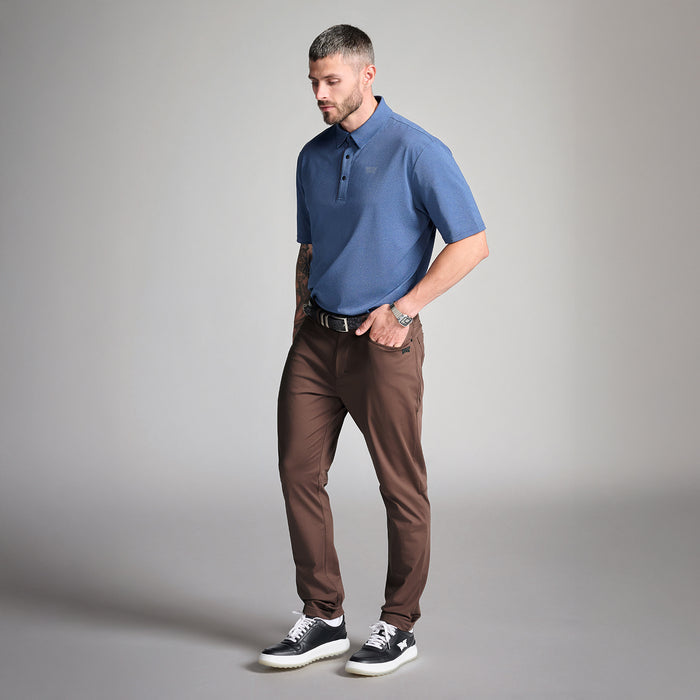 PXG men's brown slim pant on a white background