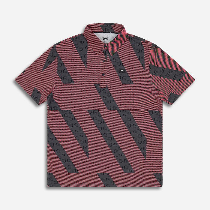 PXG men's grey troops polo athletic fit on a white background