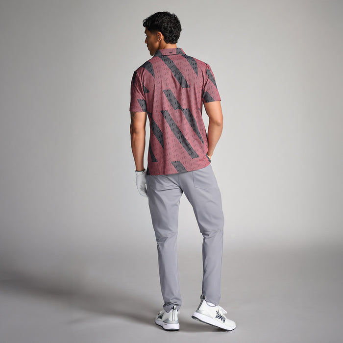 PXG men's grey troops polo athletic fit on a white background