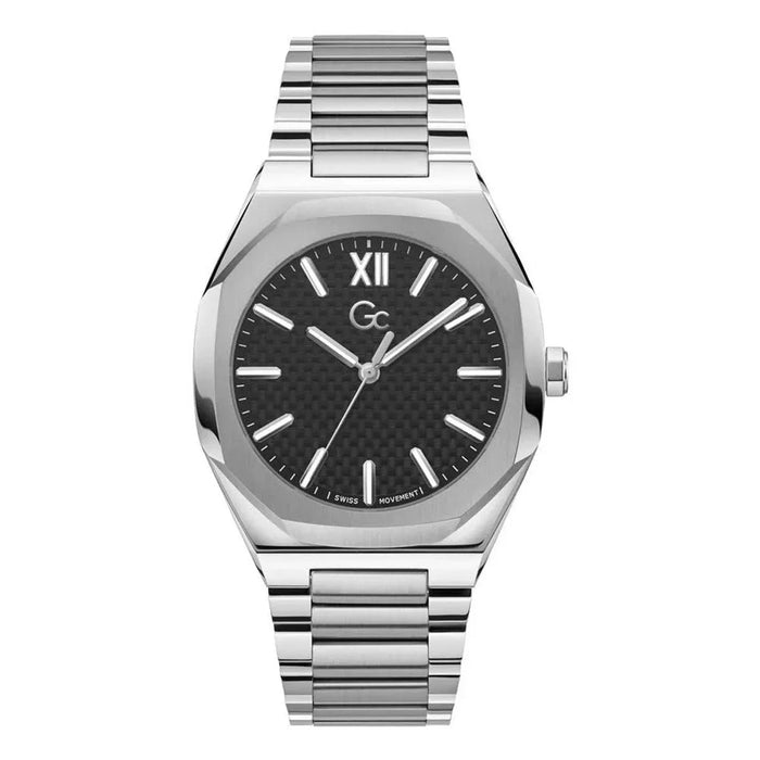 Men's Watch GC Watches Z26004G2MF - 42mm Grey Stainless Steel Quartz Wristwatch with Black Face - Allen-Fitness