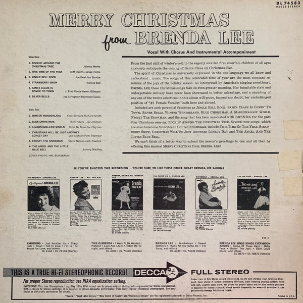 Merry Christmas From Brenda Lee  (80s Press)