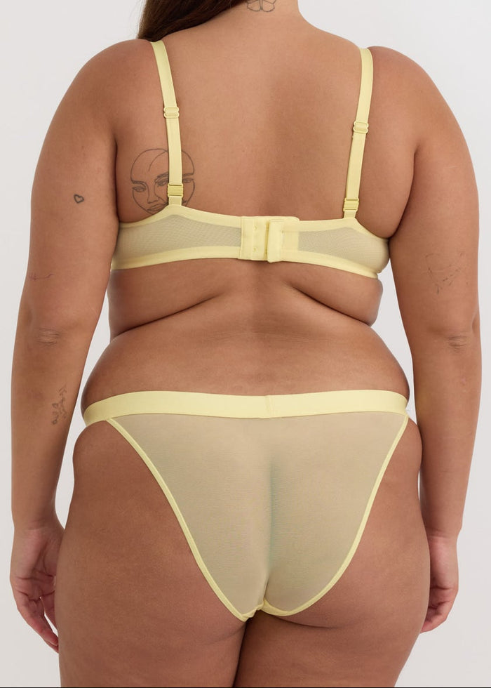 Organic Basics - Mesh Unlined Demi Bra - Light Lemon -