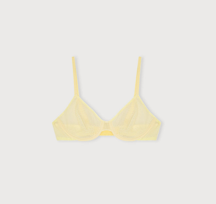 Organic Basics - Mesh Unlined Demi Bra - Light Lemon -