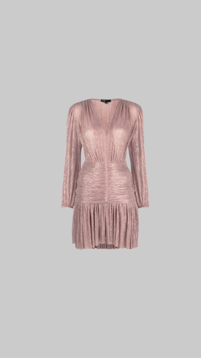 Metallic-effect Gathered Dress