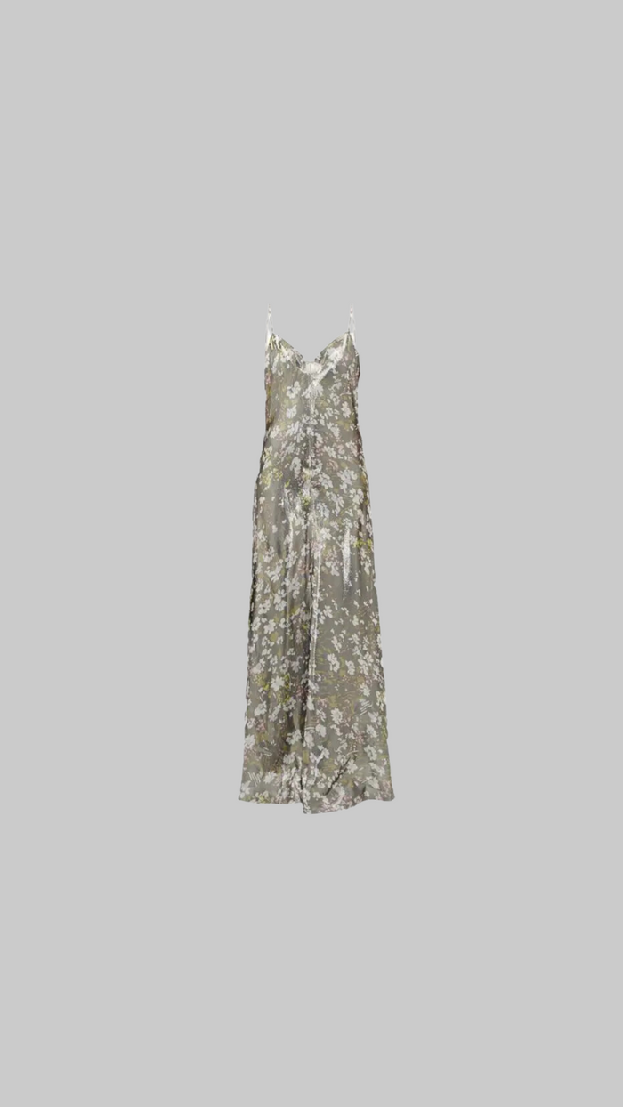 Metallic Floral Maxi Dress