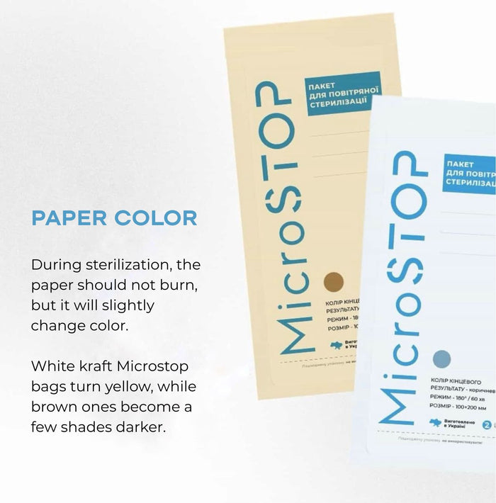 MicroStop Dry Heat Sterilization Pouches with class 4 indicator 100×200 mm (100 pcs) Sterilization Pouches MicroSTOP