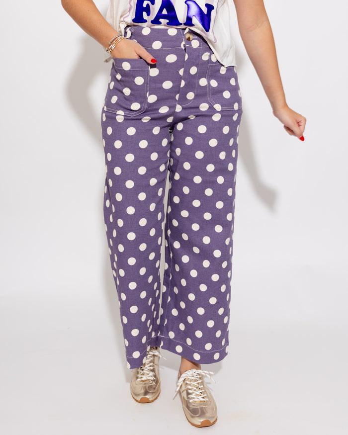 Mineral Wash Polka Dot Pants