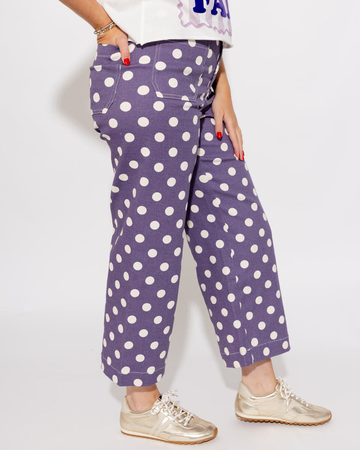 Mineral Wash Polka Dot Pants
