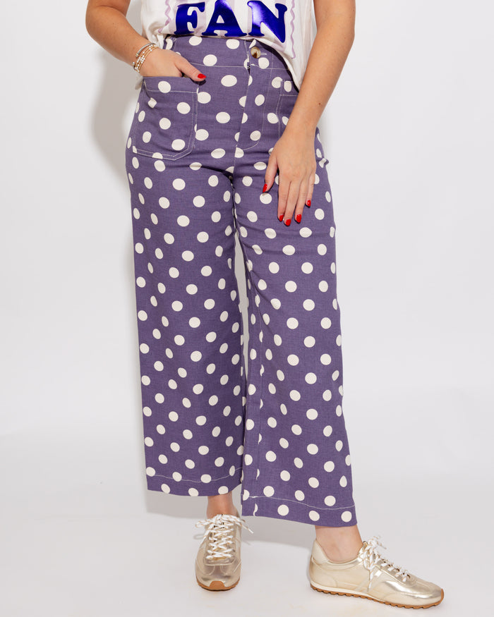 Mineral Wash Polka Dot Pants
