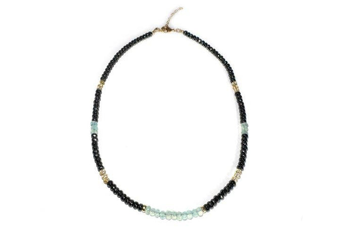 MINI BEADED HEMATITE & CHALCEDONY