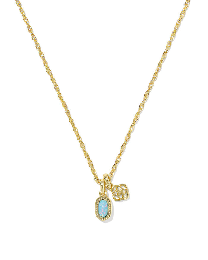 Mini Elisa Dira Gold Blue Lab Grown Opal