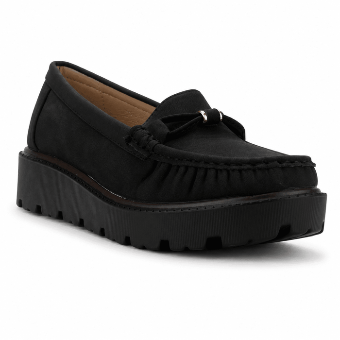 Mocasin Negro Mujer Casual Chalada Gran Mocasines Plataforma Chalada