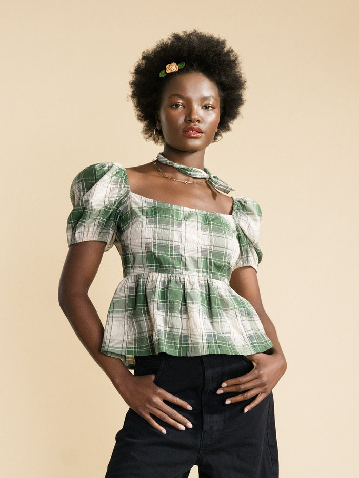 Hansel from Basel - Monet Plaid Top -