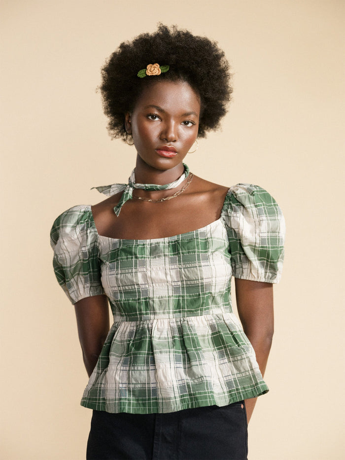 Hansel from Basel - Monet Plaid Top -