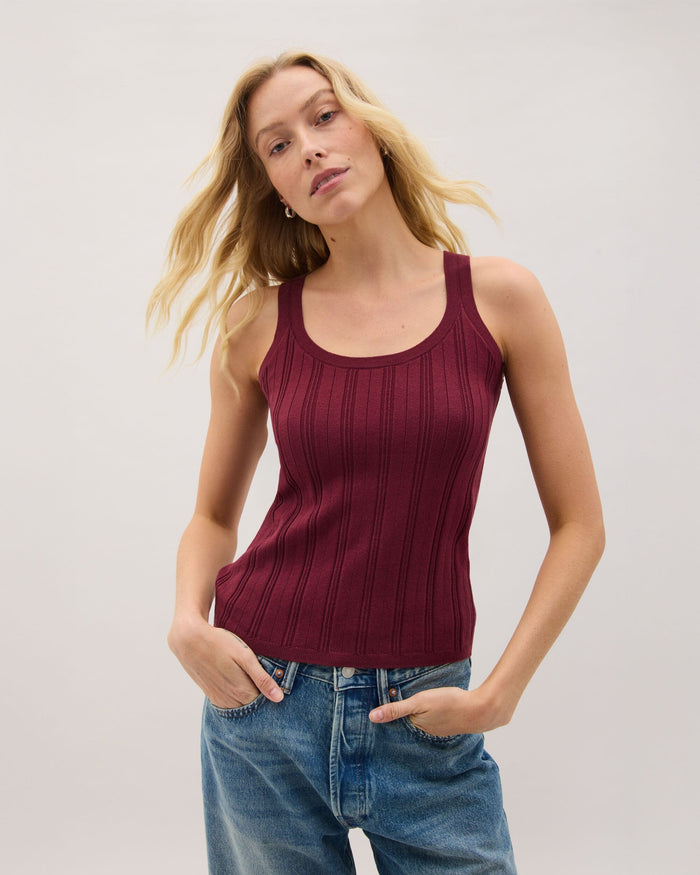Richer Poorer - Monica Tank - Burgundy - BURGUNDY