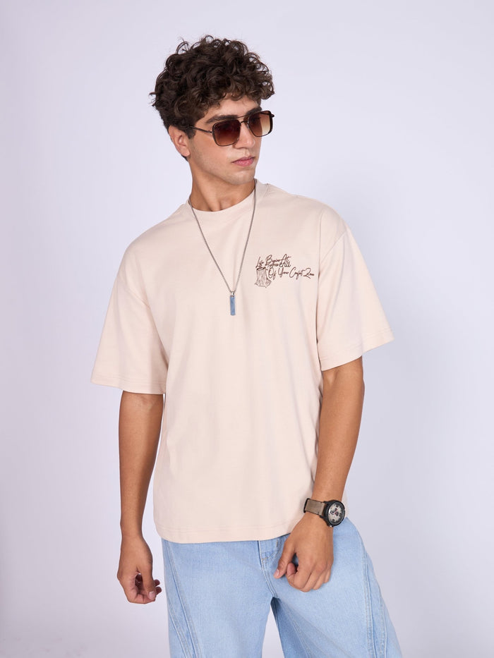 Moovin - Eco-Inspired Tree Rings Graphic T-Shirt - Cream