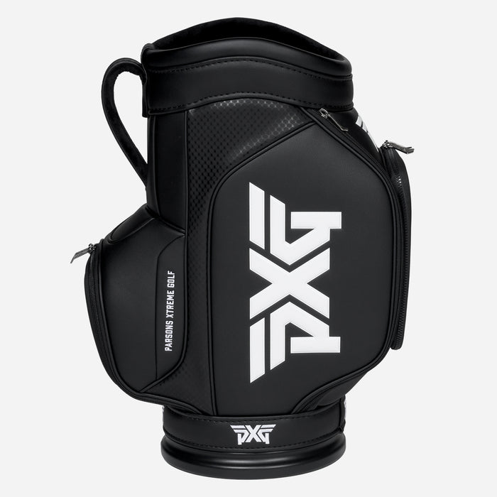 PXG black and white NextGen Den golf Caddy on a white background