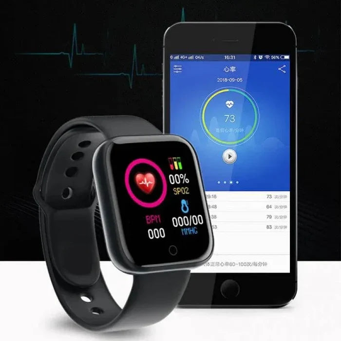 NNEOBA Multifunctional Fitness Smart Watch Black - Health Tracker, Bluetooth, USB Charging - Allen-Fitness