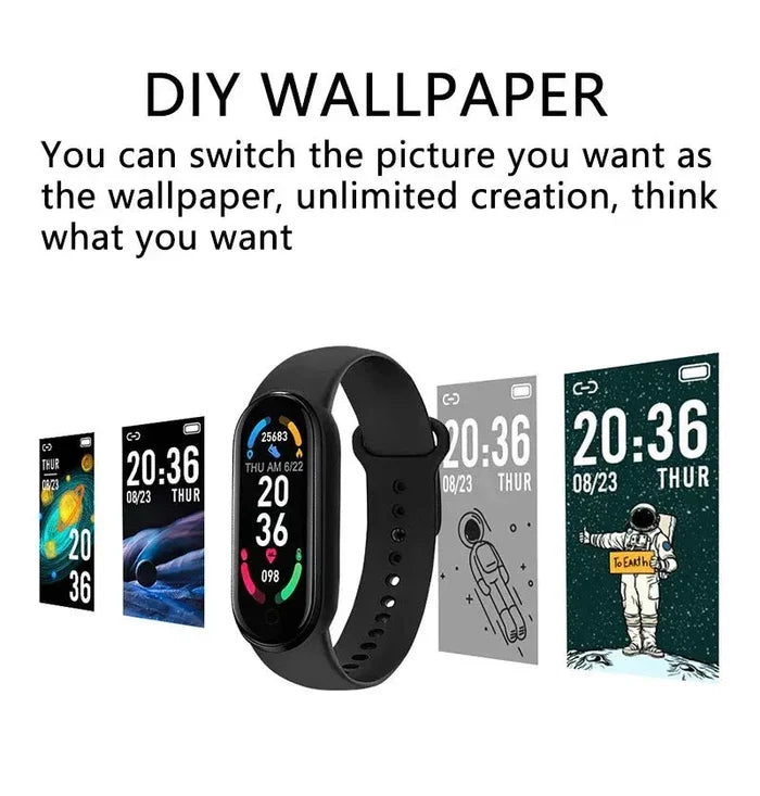 NNEOBA Smart Fitness Bracelet Watch Black - Heart Rate, Blood Pressure Monitoring & Waterproof IP67 - Allen-Fitness