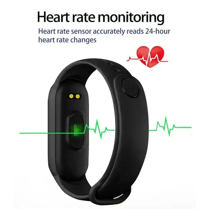 NNEOBA Smart Fitness Bracelet Watch Black - Heart Rate, Blood Pressure Monitoring & Waterproof IP67 - Allen-Fitness