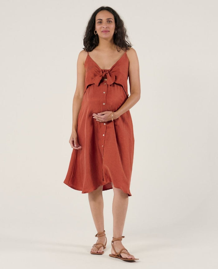 Nolwenn nursing knot dress - Copper