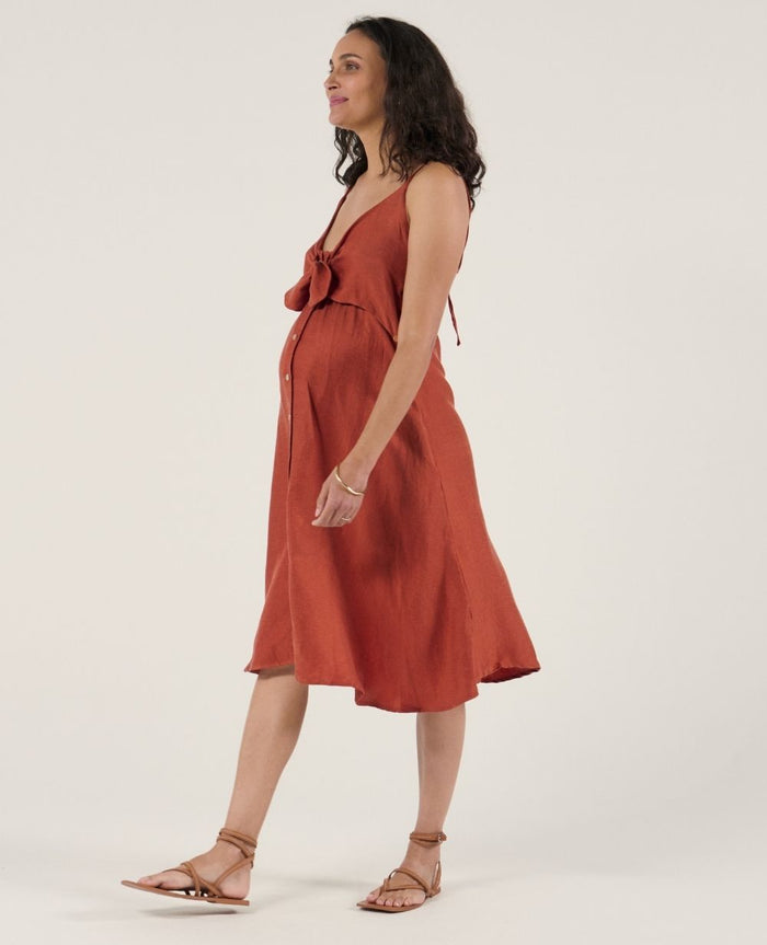 Nolwenn nursing knot dress - Copper