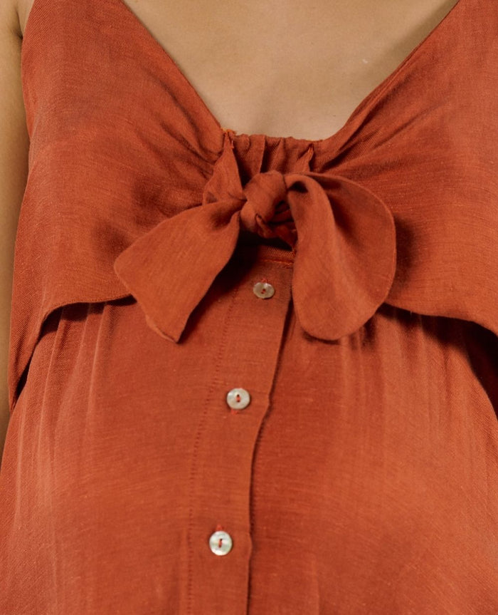 Nolwenn nursing knot dress - Copper