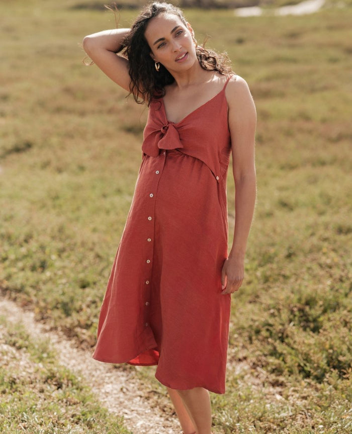 Nolwenn nursing knot dress - Copper