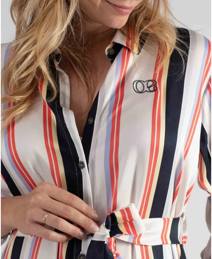 Normandie maternity and nursing shirt dress red/navy