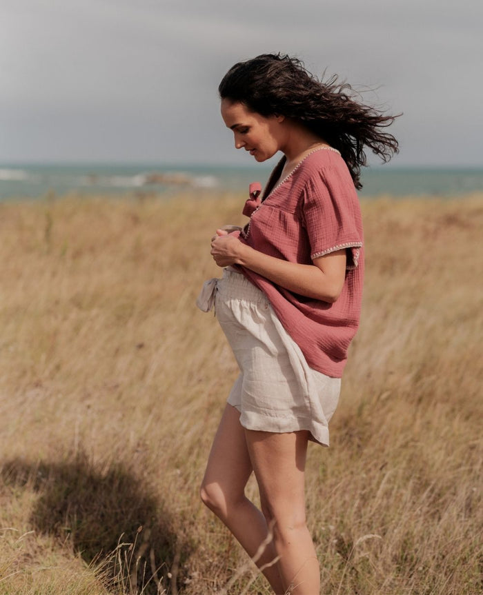 Nubie twill smock shorts - Beige