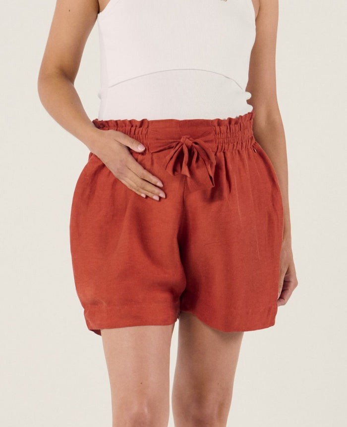 Nubie twill smock shorts - Copper