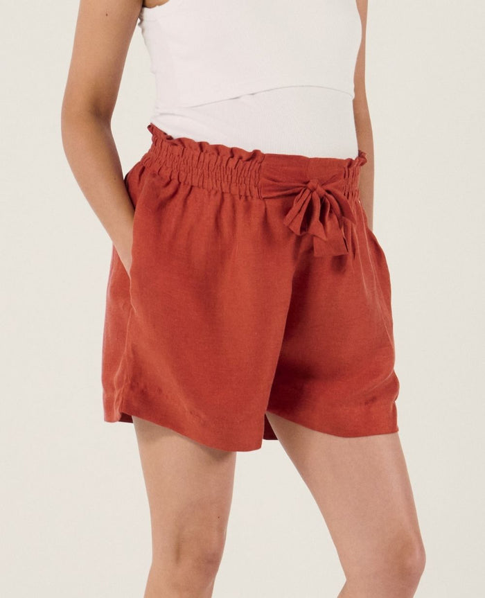 Nubie twill smock shorts - Copper