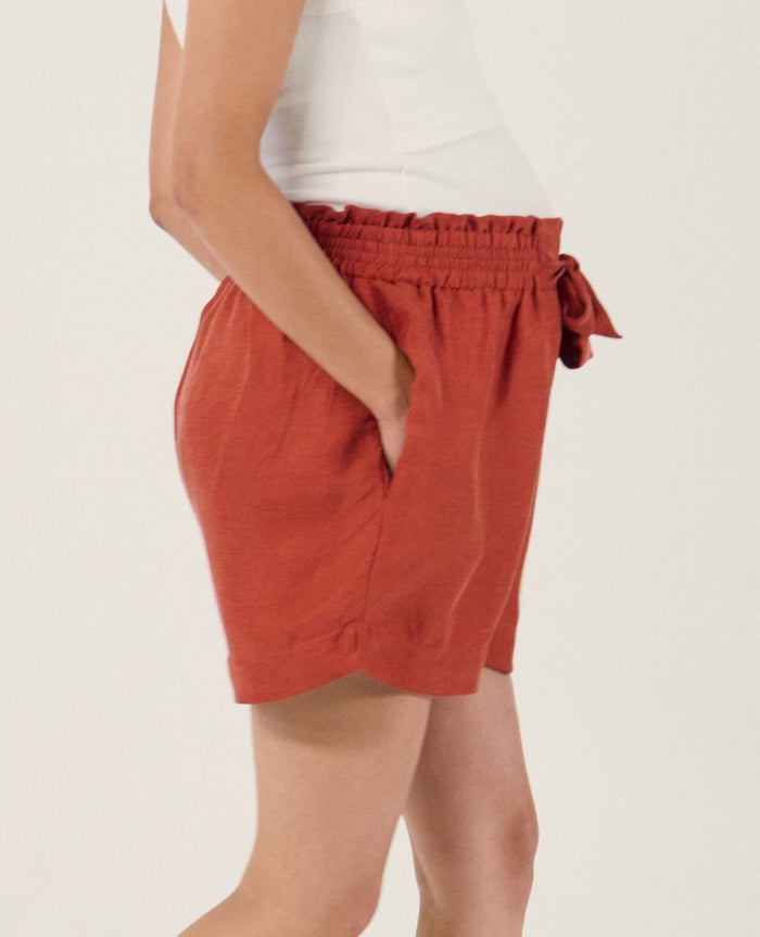 Nubie twill smock shorts - Copper