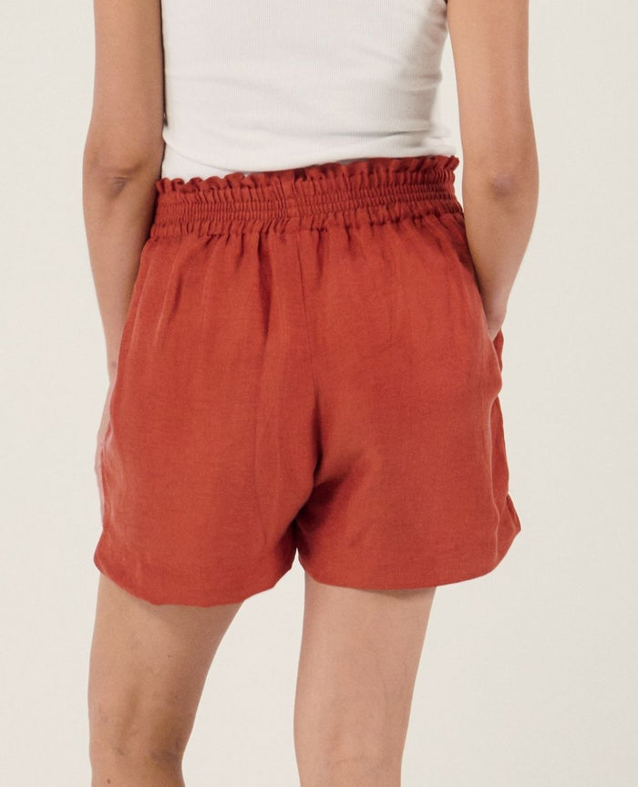 Nubie twill smock shorts - Copper