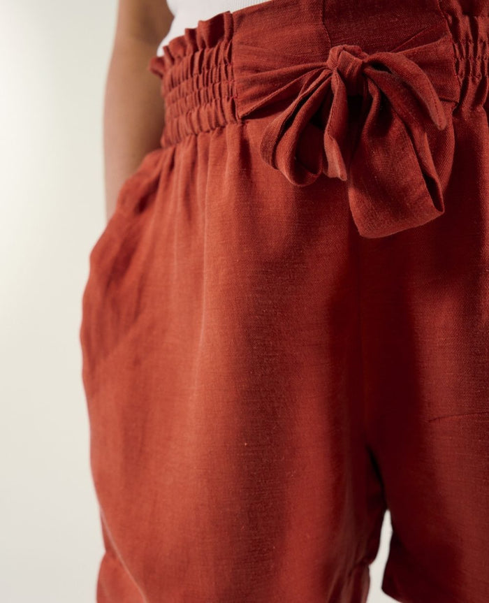 Nubie twill smock shorts - Copper